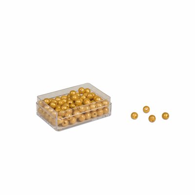 Nienhuis - 100 unités de perles dorées - Perles individuelles en nylon (avec trou)