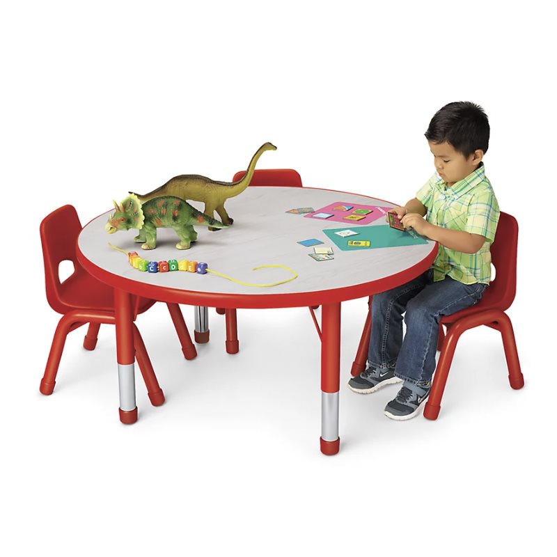 42" Kids Colours™ Adjustable Round Table - Red