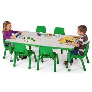 30" X 60" Kids Colours™ Adjustable Rectangular Table - Green