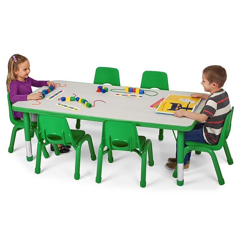 30" X 78" Kids Colours™ Adjustable Rectangular Table - Green