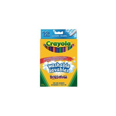 Crayola Washable Markers-12 Int. Thintip