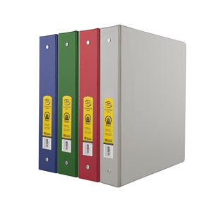 BAZIC  3-Ring Binder with 2 Pockets - Assorted Colours - 1.5"