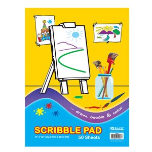 BAZIC Scribble Pad - 9" X 12" - 50 Count