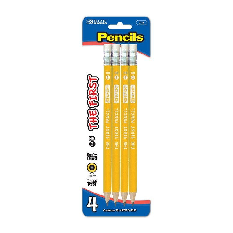 First Jumbo Premium Pencils - Pack of 4