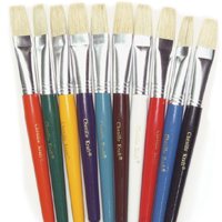 Wood Handle Flat Brushes - Set of 30