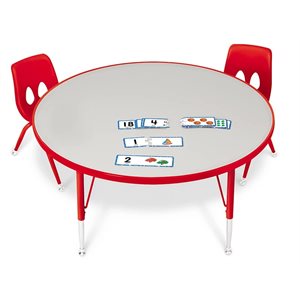 42" Rainbow Adjustable Round Table - Red