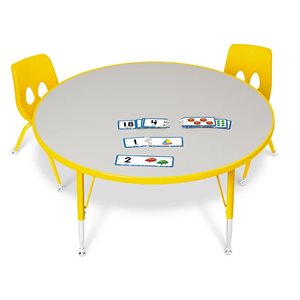 42" Rainbow Adjustable Round Table - Yellow