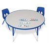 Table ronde ajustable arc-en-ciel basse de 42 po - Bleu