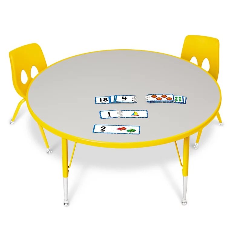 48" Rainbow Adjustable Round Table - Yellow