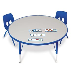 Table ronde ajustable arc-en-ciel de 48 po - Bleu