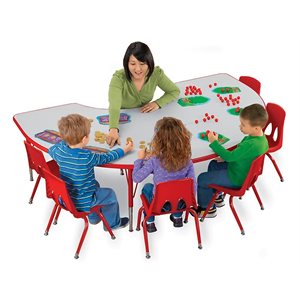 Low 36" X 72" Rainbow Adjustable Group Table - Red