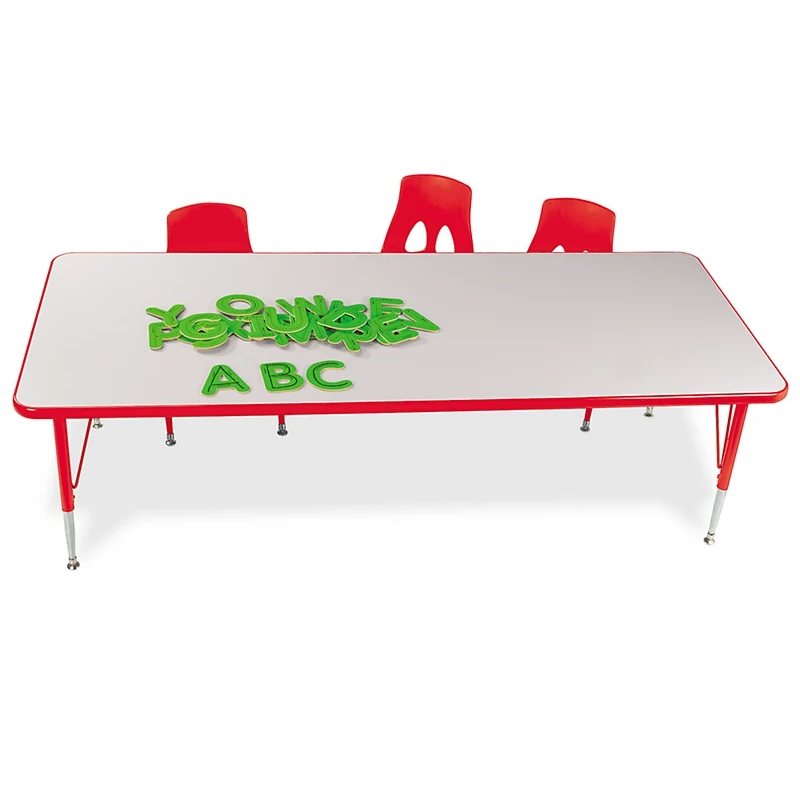 Table rectangulaire ajustable arc-en-ciel de 24 po x 48 po - rouge