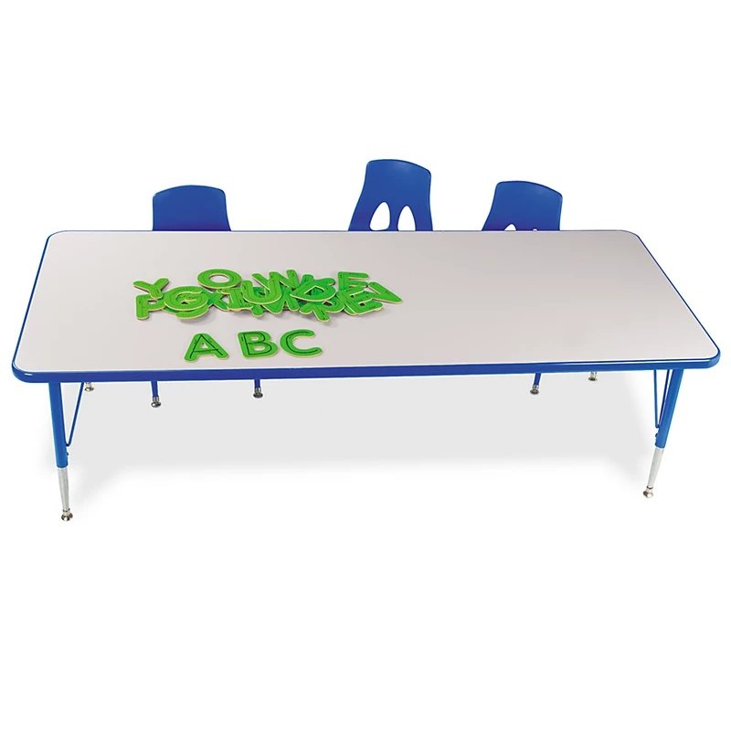  Table rectangulaire ajustable arc-en-ciel basse de 24 po x 48 po - Bleu
