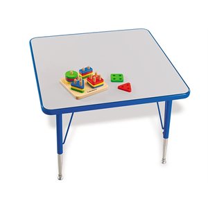 30" X 30" Rainbow Adjustable Square Table - Blue
