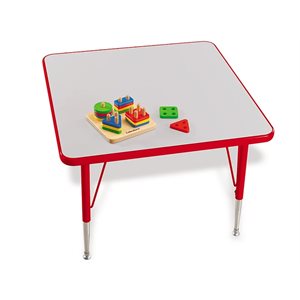 30" X 30" Rainbow Adjustable Square Table - Red