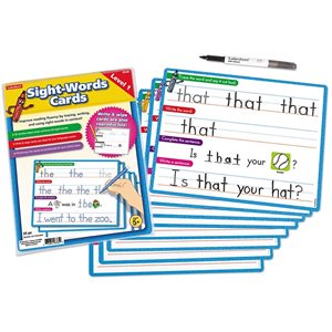 Écrivez et effacez les cartes d'entraînement aux mots à vue