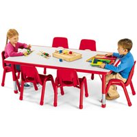 30" X 36" Rectangular Kids Colours™ Table - Red