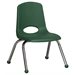    12" Classroom Stack Chair - Chrome Leg & Ball Glide - Green