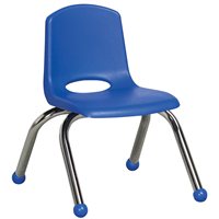 Chaise d'école empilable 12", bleu