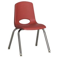 12" Classic School Stack Chair - Red