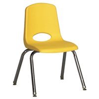    18" Classic School Stack Chair - Chrome Leg & Swivel Glide - Yellow