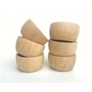 Wood Natural Bowls - 6pcs