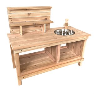 Cedar Kitchen With Shelf - 18" Counter Height