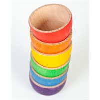 Bols en bois multicolores - 6 pièces