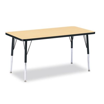 Berries® Rectangle Activity Table - 24" X 48", 24" - 31" Ht - Classic Maple