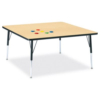Berries® Square Activity Table - 48" X 48", 24" - 31" Ht - Classic Maple