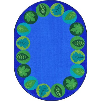  Lively Leaves- 5’4" x 7"8" Carpet - Oval- Multi