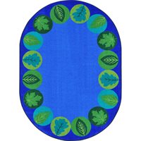 Lively Leaves-7’8” x 10’9” Carpet - Oval- Multi 