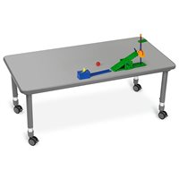 Flex-Space 30x48 Mobile Rectangular Table-Grey