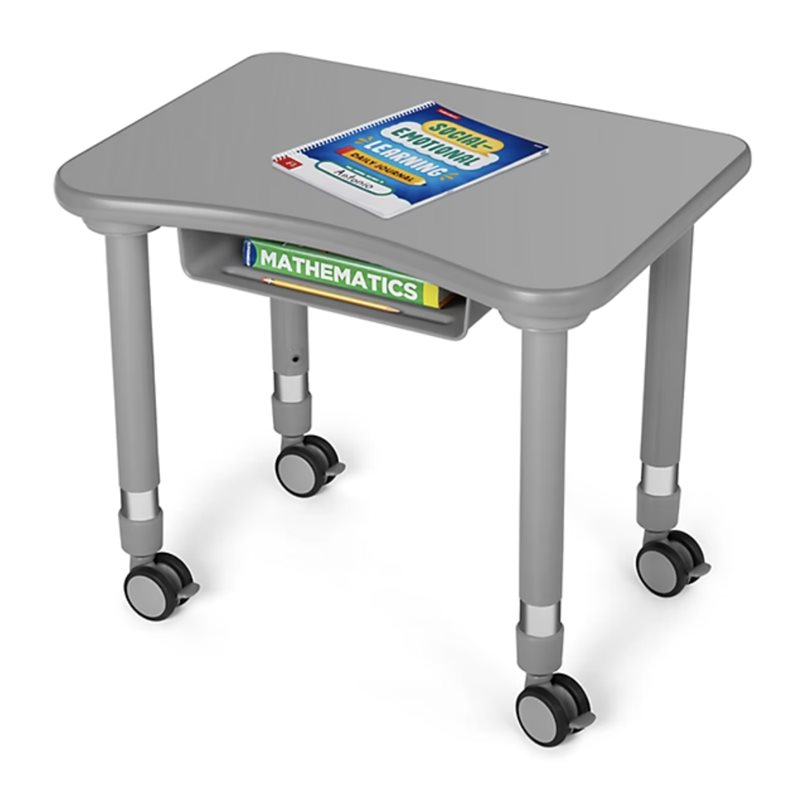Flex-Space™ Mobile Student Desk with Book Box - Modern Grey