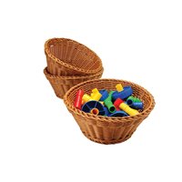 Round Plastic Woven Nesting Baskets - Set of 3
