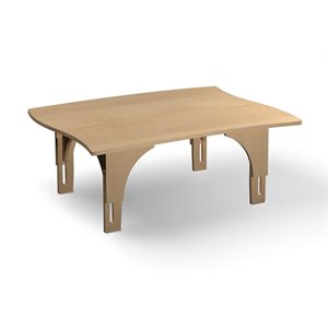 Natural Pod™ Reach - Table - Curved Sides - Adjustable Leg in Fusion Maple - 48 ''W x 36 ''D - Large Legs