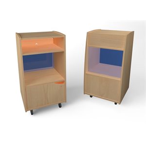 Natural Pod™ Guide - Educators Pedestal Desk with 1 Drawer and Cupboard Under with Adjustable Shelf - with casters - 26"W x 20"D x 42"H