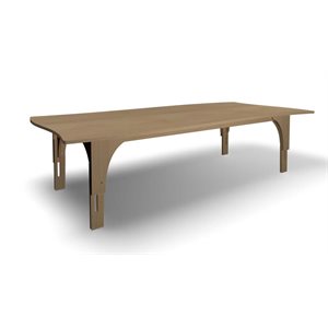 Natural Pod REACH-Table-Curved Sides-Adjustable Leg-Fusion Maple-96"Wx48"D-M Legs