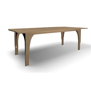 Natural Pod REACH-Table-Curved Sides-Adjustable Leg-Fusion Maple-96"Wx48"D-L Legs