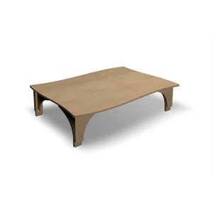 Natural Pod REACH-Table-Curved Sides-Adjustable Leg-Fusion Maple-60"Wx48"D-S Legs