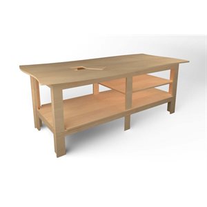 Natural Pod REACH-Office Table-Curved-Fixed-Recycling-Fusion Maple-96"Wx48"Dx36"H