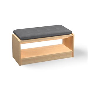 Natural Pod™ Evergreen Shelf / Seat -15 Series - Straight with Charcoal Cushion - 32" W x 15" D x 14" H 