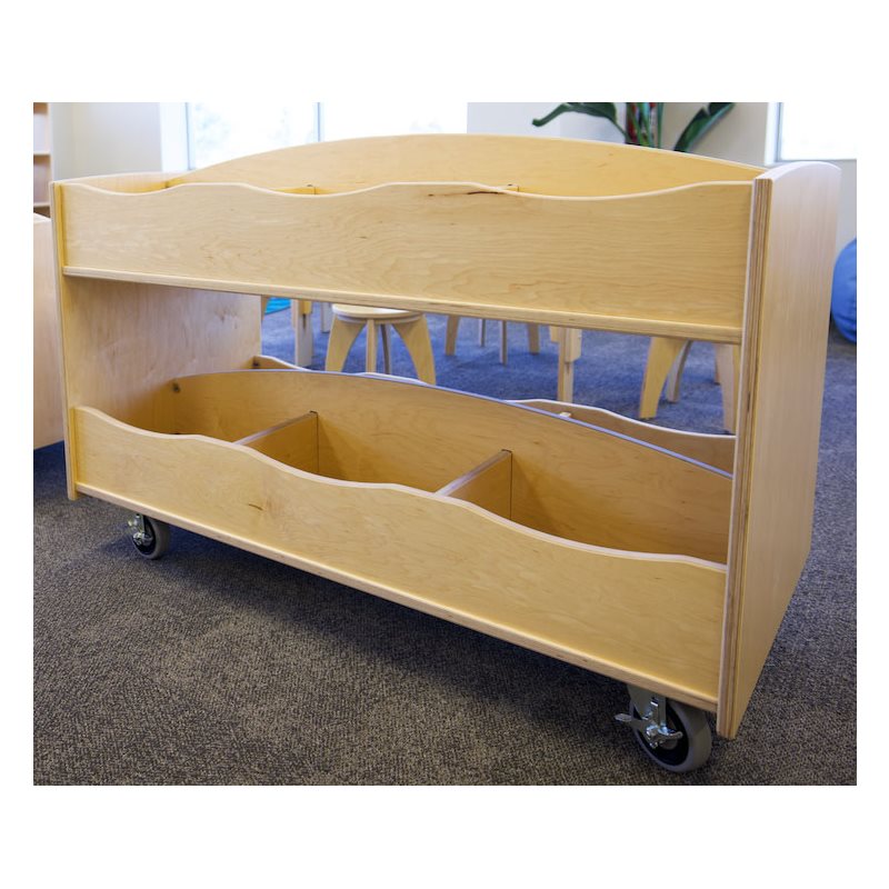 Natural Pod-PACIFIC Caddy-Double-6 Compartments-Casters-47"W x 23"D x 28"H