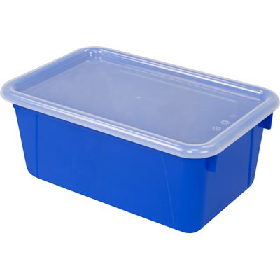 Small Cubby Bin with Clear Lid-Blue