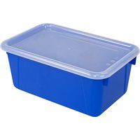 Small Cubby Bin with Clear Lid-Blue