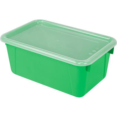 Small Cubby Bin with Clear Lid-Green