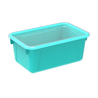 Small Cubby Bin with Clear Lid-Teal