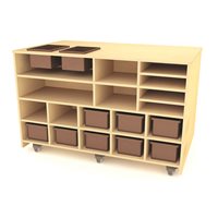 Double-Sided Mobile Storage Island With Brown Trays 