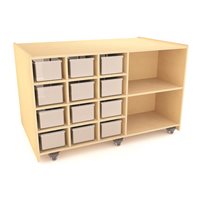 Double-Sided Mobile Storage Unit- With 12 Trays