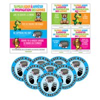   FRANCAIS-Wintergreen Classroom Safety Poster & Floor Sticker Set - FRENCH